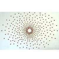 Cluster Exploding Orb | Dimensions: 72”W x 48”H x 5/8”D | Medium: acrylic paint on wood