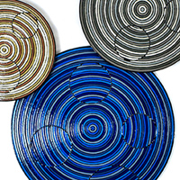 Overlapping Circles 3 | Dimensions: 11ft W x 4ft H x 2in D | Medium: acrylic and resin on wood