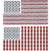 American Flag composed of cubes | medium: acylic on wood | Dimensions: 7 ft W x 4 ft H