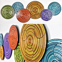 Overlapping Circle Circle | Dimensions: 6ft W x 2ft H ea. | Medium: acrylic and hi gloss resin on wood
