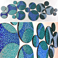 Fractured Circles | Dimensions : | Medium: acrylic and high gloss resin on wood
