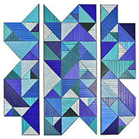 Fragmented Fractals II | Dimensions: 51in wide x 48in high | Medium: acrylic and high gloss resin on wood