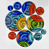 Concentric Overlapping Circles II | Dimensions: 48in W x 52in H | Medium: acrylic and hi gloss resin on wood