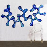 Link 2 Wave| Dimensions: 96in W x 48in H | Medium: acrylic and high gloss resin on wood