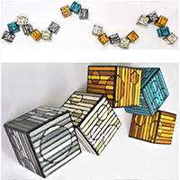 Cluster Cube with Circles | 14ft W x 4 ft H | Medium: acrylic on wood