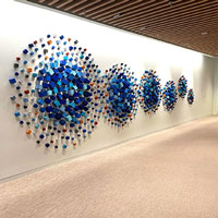 Cluster Exploding Circle | 25' wide by 7' hight | medium: acryllic on wood