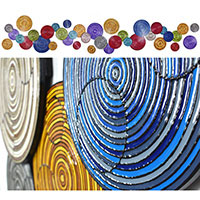 Overlapping Circles 2 | Dimensions: 28ft W x 5ft H x 2in D | Medium: acrylic and resin on wood