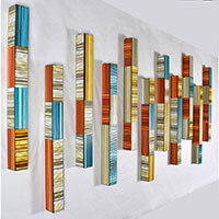 Plateau Stacatto | Dimensions: 60in W x 40in H x 4in D | Medium: acrylic and resin on wood