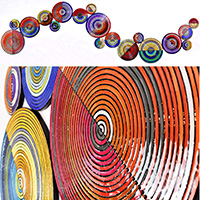 Split Circle Wave | Dimensions: 164in wide x 50in high x .5in H | Medium: acrylic and high gloss resin on wood